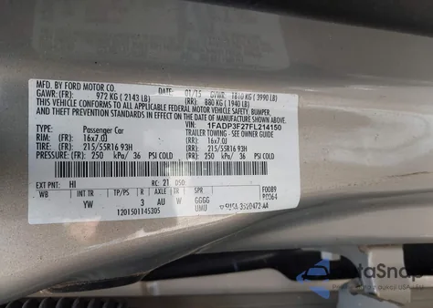 2015 Ford Focus Se из США, поврежденный, VIN 1FADP3F27FL214150